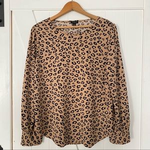 Ann Taylor Leopard Print Ruffle Sleeve
